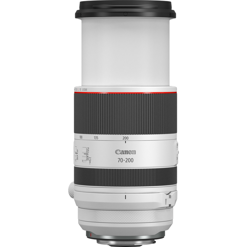 Canon RF 70-200mm F2.8L IS USM Lens Product Front View of the Extended Lens