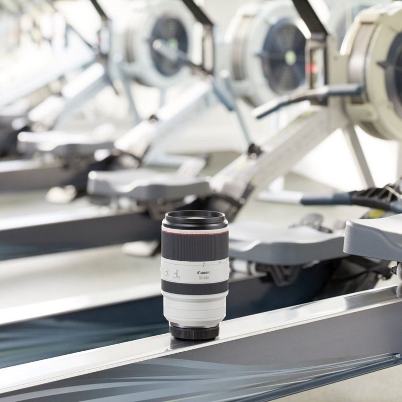 Canon RF 70-200mm F2.8L IS USM Lens The Lens on a Rowing Machine