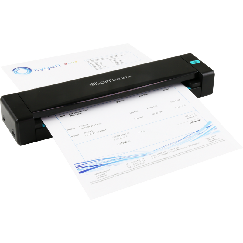 IRIScan Executive 4 Sheetfed Scanner Product Side View when product in use