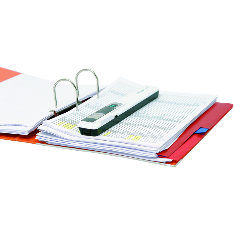 IRIScan Book 3 Handheld Scanner Product Scanner kept on a file