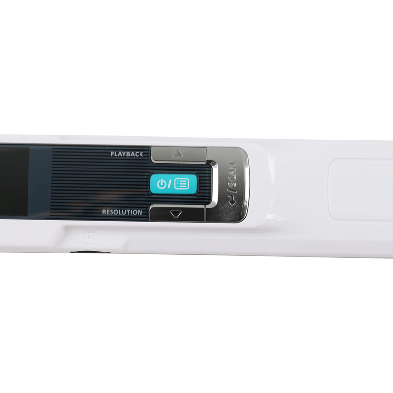 IRIScan Book 3 Handheld Scanner Product Top View With Power Button