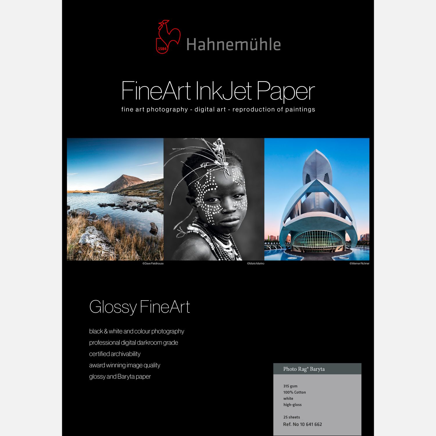 Hahnemühle Photo Rag® Baryta 315 g/m² A3, 25 fogli