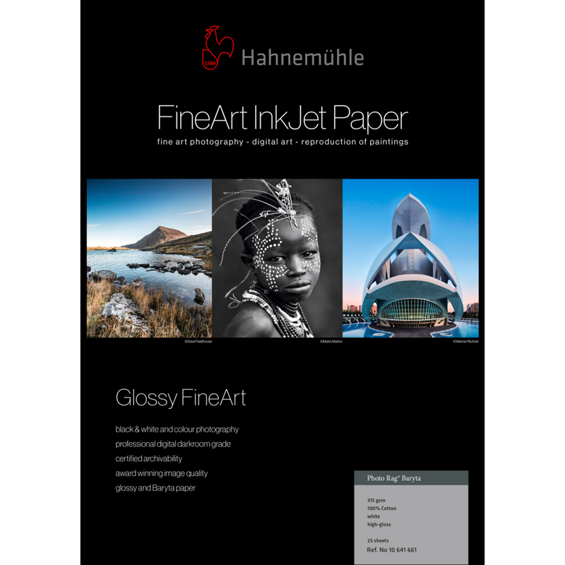 Hahnemühle Photo Rag® Baryta 315 g/m², A3 Plus, 25 Blatt Produkt Vorderansicht