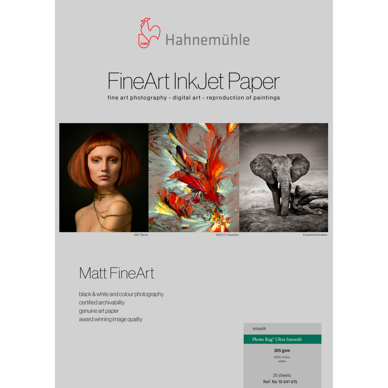 

Hahnemühle Photo Rag® Ultra Smooth 305gsm, A4, 25 Sheets