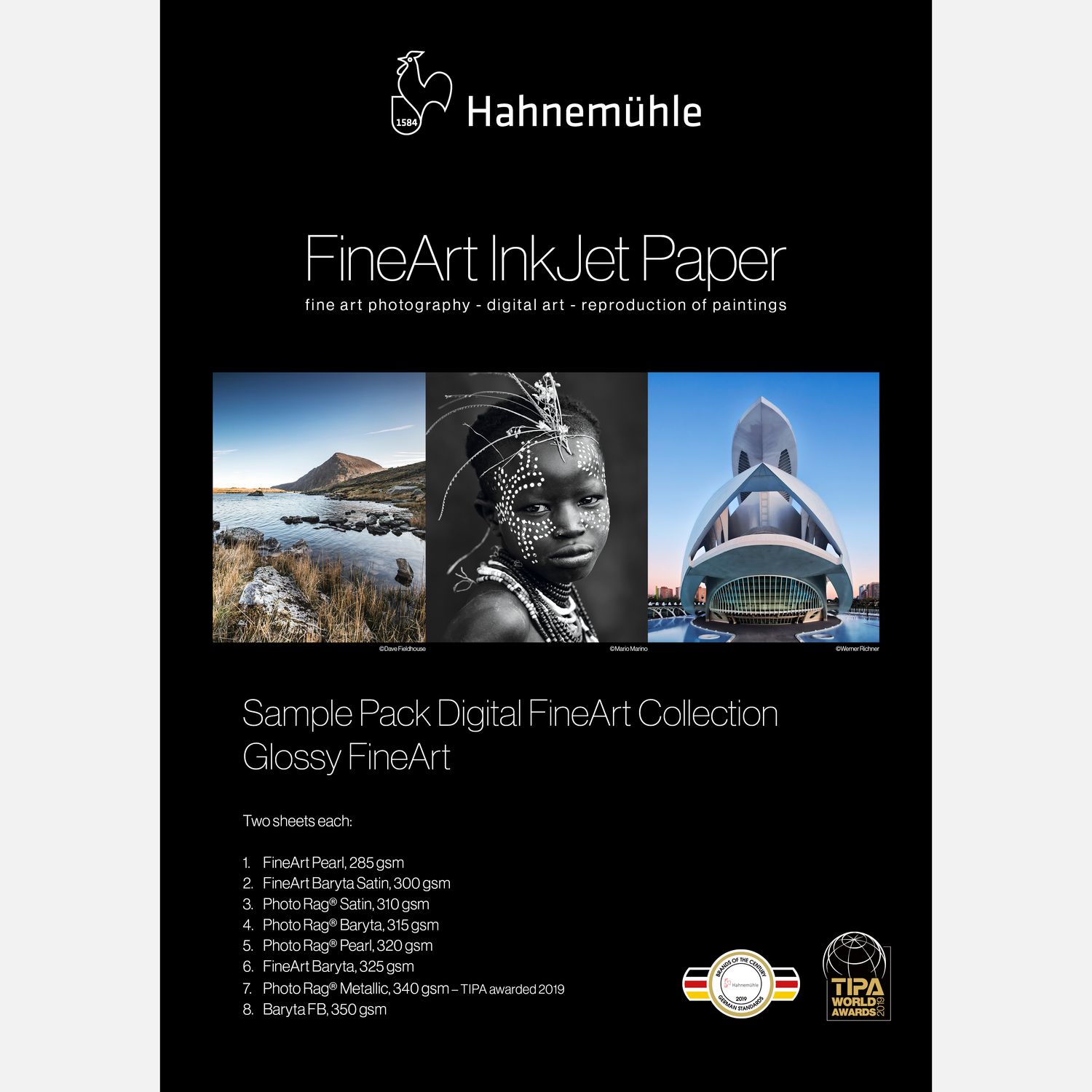 Packs d'échantillon de papier Hahnemühle FineArt GLOSSY, A4 - 16 feuilles