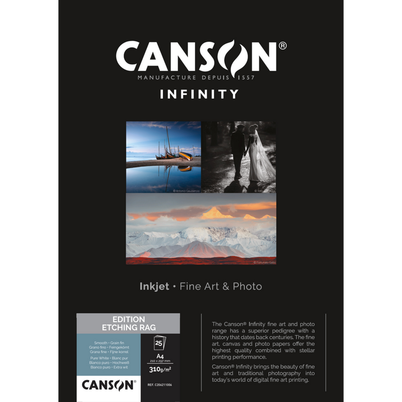 Canson Infinity Edition Etching Rag 310 gsm, A4, 25 Sheets