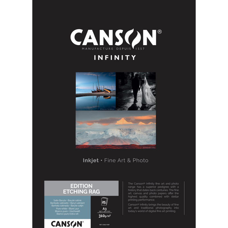 Canson Infinity Edition Etching Rag 310 gsm, A3, 25 Sheets