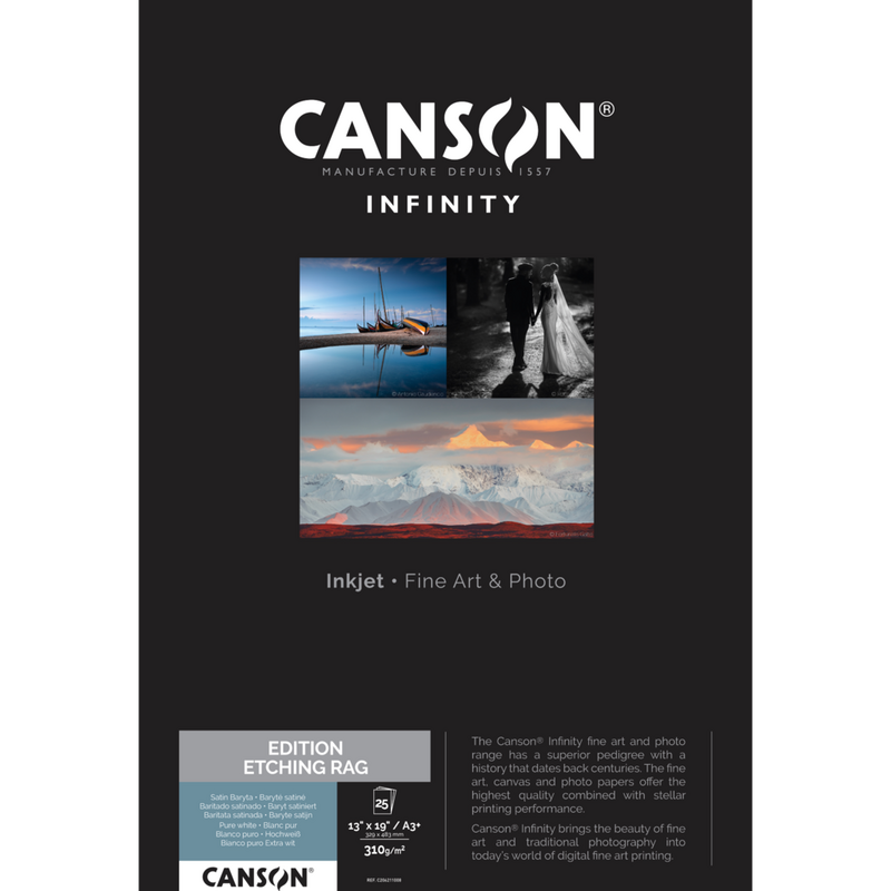 

Canson Infinity Edition Etching Rag 310 gsm, A3 Plus, 25 Sheets