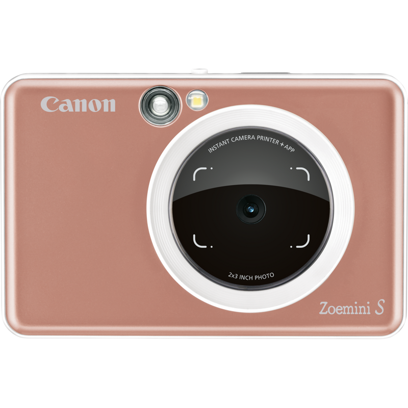 Canon Zoemini S Instant Camera Colour Photo Printer, Rose Gold Product Front View