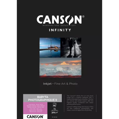 Canson Infinity Baryta Photographique II 310 gsm, A3, 25 Sheets