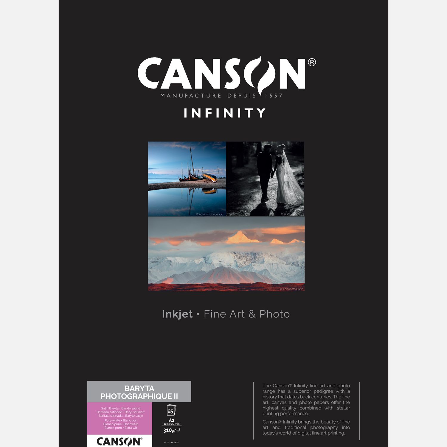 Image of Canson Infinity Baryta Photographique II 310 g/m² A2 - 25 fogli