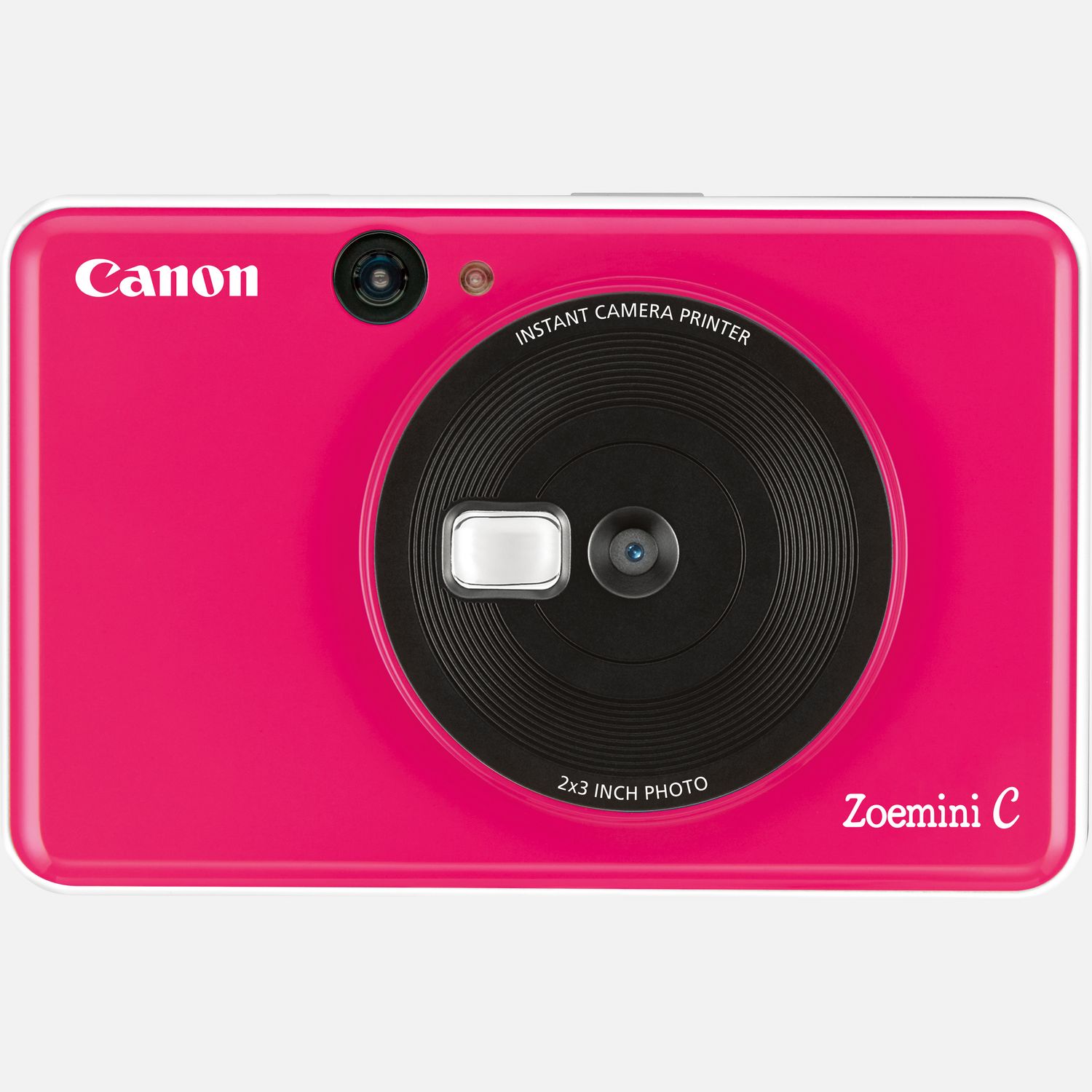 Der Canon Zoemini C ist die Lsung im Taschenformat fr lustige und schnelle Fotos  einfach lcheln und ein Selfie aufnehmen, das direkt als Foto-Sticker ausgedruckt wird. Klein und leicht passt er mhelos in die Hand- oder Hosentasche. Er verfgt ber einen Selfie-Spiegel, mit dem du gleich beim ersten Mal die perfekte Aufnahme machst. Die saubere, tintenfreie Zink-Technologie druckt sofort nach der Aufnahme farbenfrohe Aufkleber  und wenn du deine Schnappschsse sicher aufbewahren mchtest, kannst du sie auf einer Micro SD-Karte speichern. Nach dem Druck kannst du die Fotos von Freunden aufbewahren, sie als Andenken verschenken oder die Folie von der Kleberckseite abziehen, um deinem Handy oder einer Wand eine persnliche Note zu verleihen.  Vorteile      Schlanke und kompakte 2-in-1-Technologie  Fotos aufnehmen und sofort drucken          Einfach berall hin mitnehmen! Der Canon Zoemini C passt in eine Hand und wiegt nur ca. 170 g          Mit dem vorn angebrachten Spiegel kannst du deine Pose berprfen und den Moment mit der 5-Megapixel-Kamera festhalten          Dank der tintenfreien Zink-Technologie, bei der alles ganz einfach und sauber zugeht, erhltst du wunderschne wischfeste, reifeste und wasserabweisende Drucke mit 314 x 500 dpi          Nach dem Drucken lassen sich die Sticker berall aufkleben oder an andere weitergeben. Bis zu 10 Blatt Zink-Fotopapier mit Kleberckseite im Format 5 x 7,5 cm passen in die Sofortbildkamera mit Mini-Fotodrucker  damit kannst du deine Fotos berall hin kleben          Und zum Speichern der Aufnahmen kannst du eine Micro SD Karte in den entsprechenden Slot des Canon Zoemini C einsetzen          4 Farben stehen zur Auswahl, so dass du die Sofortbildkamera mit Mini-Fotodrucker ganz nach deinem Stil auswhlen kannst  Bubblegum Pink, Bumblebee Gelb, Mintgrn und Seaside Blau          Lieferumfang       Canon Zoemini C Sofortbildkamera und Mini-Fotodrucker, Bubblegum Pink         USB-Kabel         Kurzanleitung         Canon Zink Fotopapier (10 Blatt) + 1 SMARTSHEET         Handschlaufe              Technische Daten              Zink Drucktechnologie                Leichtes Design (ca. 170 Gramm)                314 x 500 dpi Auflsung                10-Blatt-Kapazitt (Zink 5 x 7,5 cm Fotopapier)                5-Megapixel-Kamera                Micro SD-Speicherkarte          Alle technischen Daten zeigen