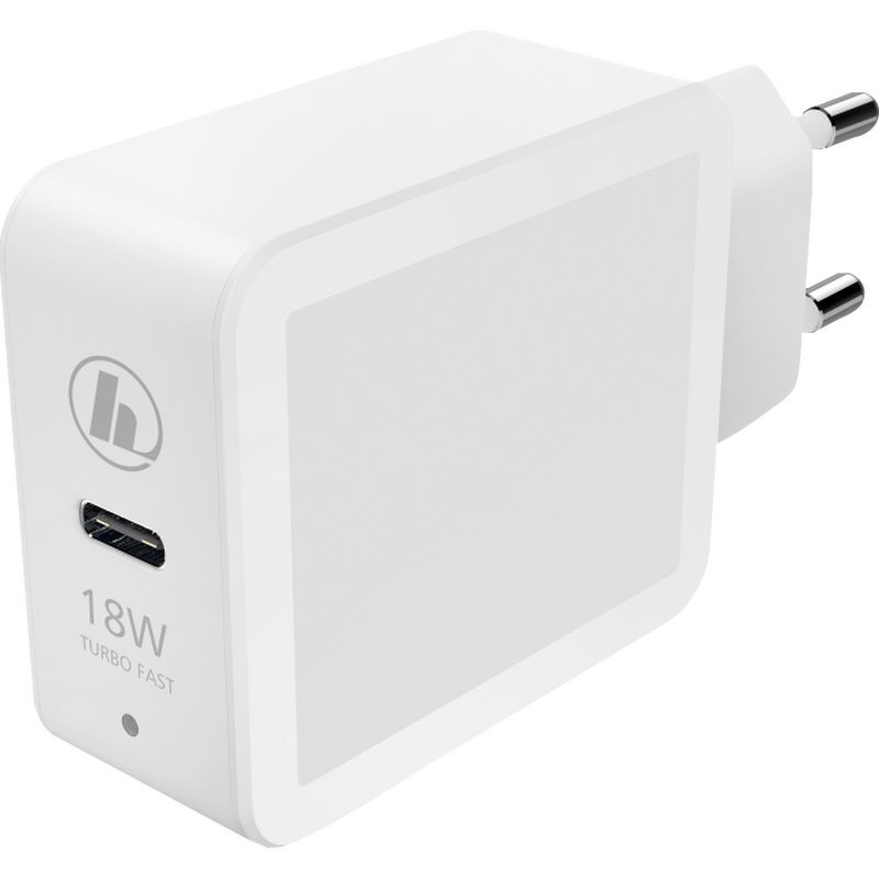 Carregador Hama, Power Delivery (PD)/Qualcomm®, Adaptador de Carregamento USB de 18 Watts Produto Vista direita