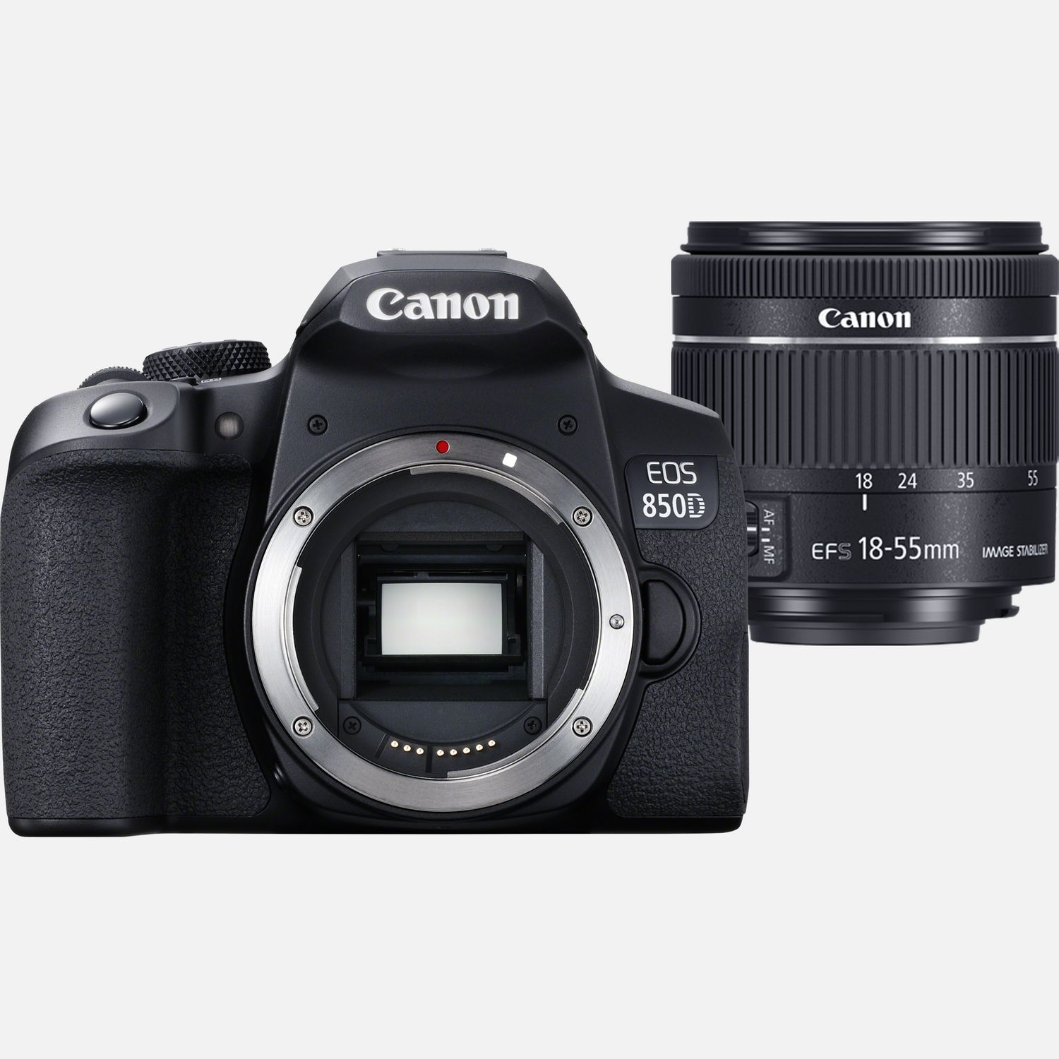 Appareil photo Canon Appareil photo reflex EOS 850D + objectif EF-S 18-55mm f/4-5.6 IS STM