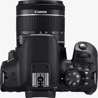 Canon EOS 850D + objetivo EF-S 18-55mm IS STM + mochila + tarjeta SD + batería de repuesto Producto Vista superior