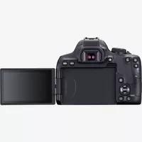 Canon EOS 850D + objectif EF-S 18-135mm f/3.5-5.6 IS USM Produits Vue arrière avec écran ouvert