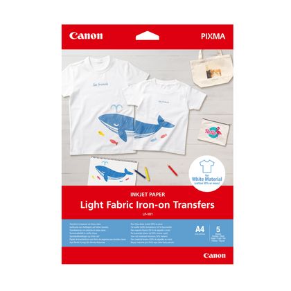 Compra Papel de transferencia térmica A4 para tejidos claros LF-101 de  Canon (5 hojas) — Tienda Canon Espana