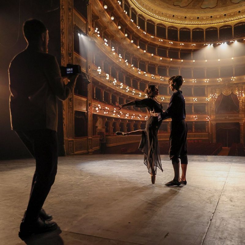 Canon EOS R6 Mirrorless Camera + RF 24-105mm F4-7.1 IS STM Lens Taking Photos of Dancers in a Dark Theater