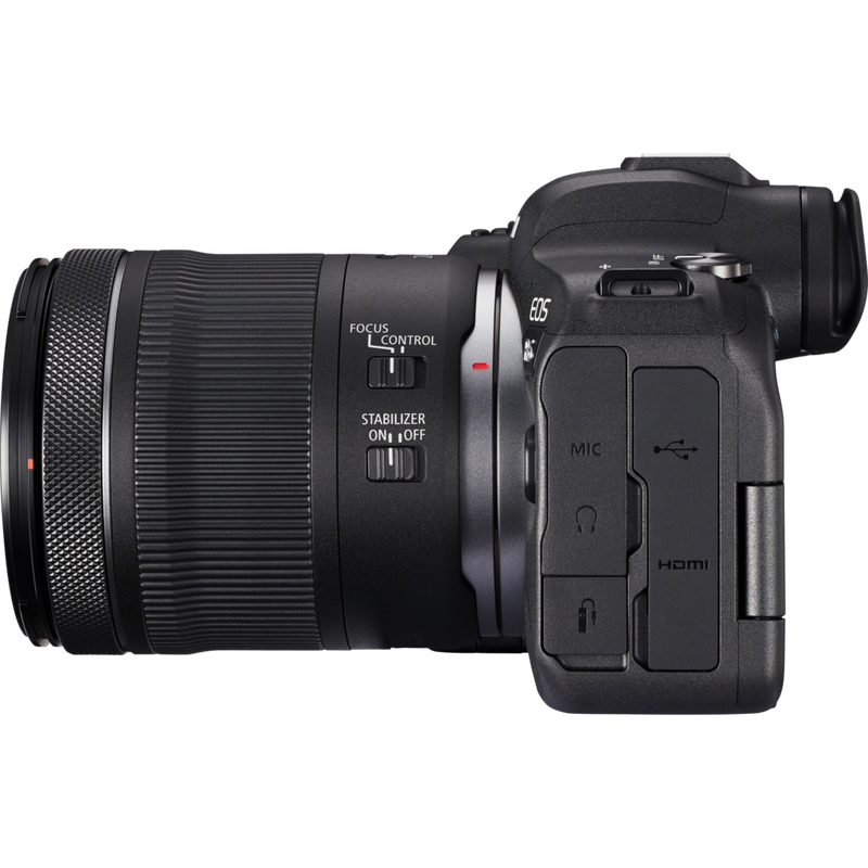 Canon EOS R6 Mirrorless Camera + RF 24-105mm F4-7.1 IS STM Lens Product Left View