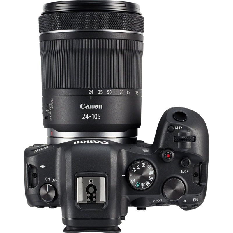 Canon EOS R6 Mirrorless Camera + RF 24-105mm F4-7.1 IS STM Lens Product Top View