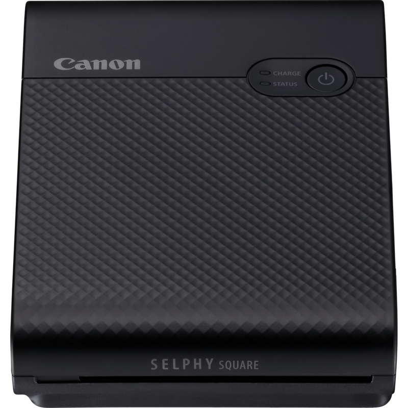 Canon SELPHY SQUARE QX10 Portable Colour Photo Wireless Printer, Black Product Front Slanted View