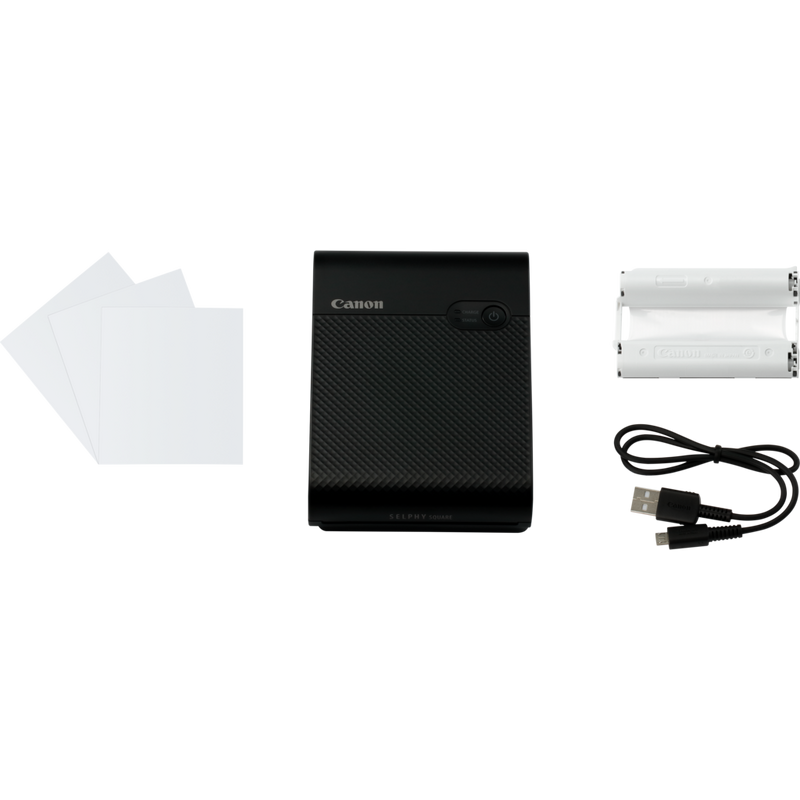 Canon SELPHY SQUARE QX10 Portable Colour Photo Wireless Printer, Black Product Product with What's in the Box