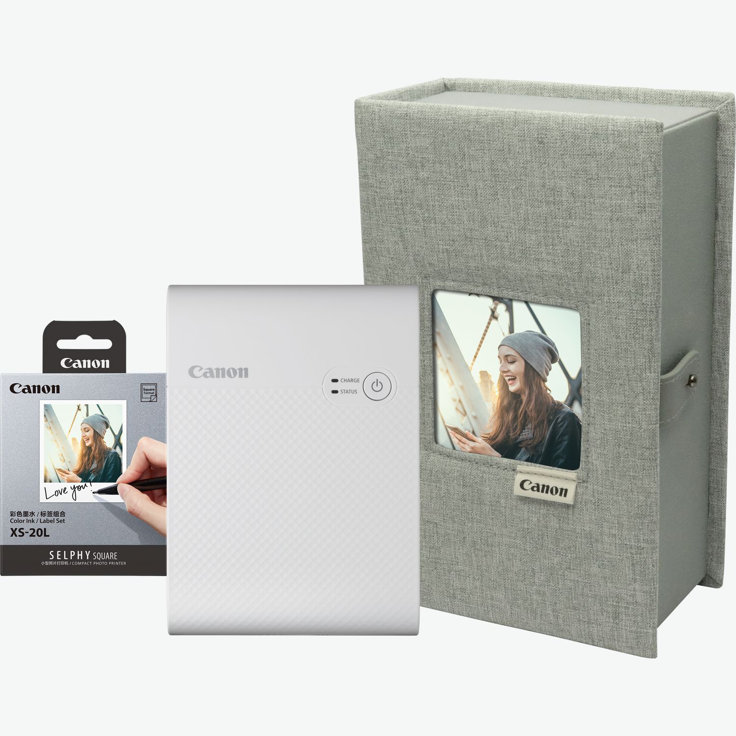 Canon SELPHY — Deutschland mobiler SQUARE QX10 Canon WLAN-Farbfotodrucker, Weiß WLAN-Drucker Shop Premium-Kit, in