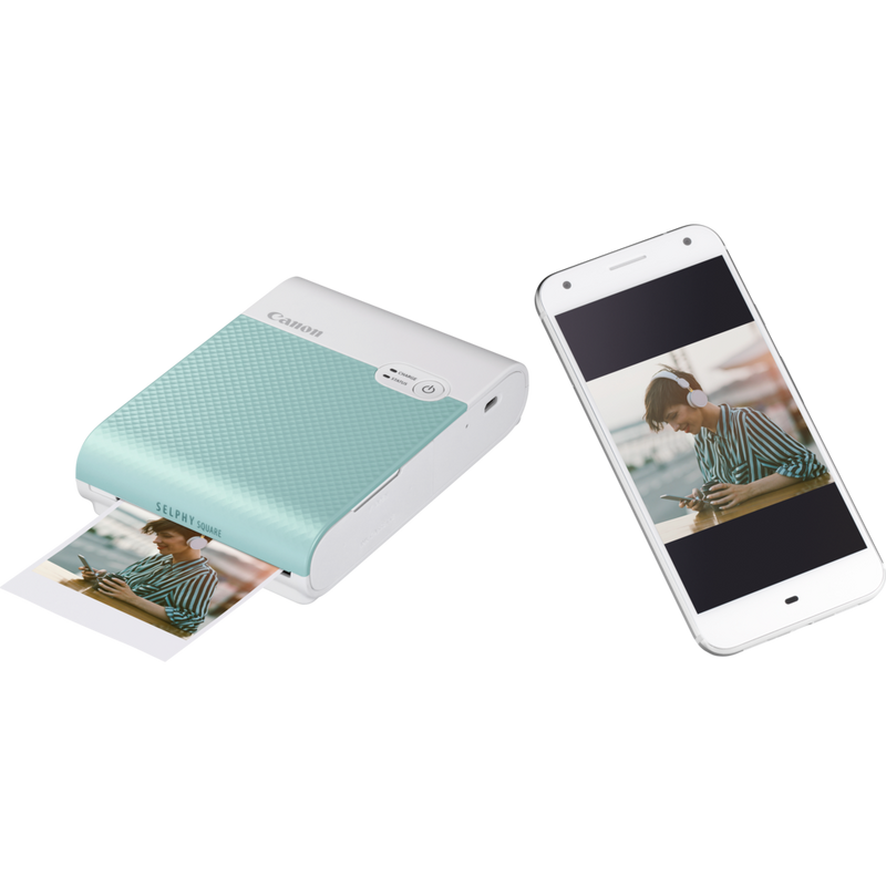Imprimante photo couleur portable sans fil Canon SELPHY SQUARE QX10, vert menthe Produits Produit avec un téléphone