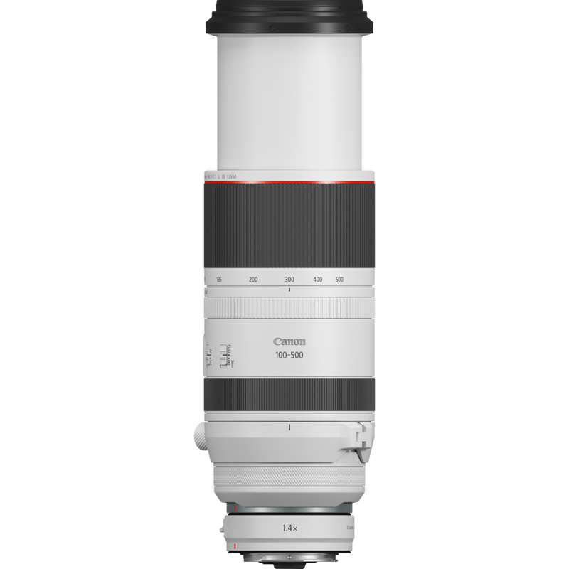 Objectif Canon RF 100-500mm F4.5-7.1L IS USM Produits Vue avant de l'objectif étendu