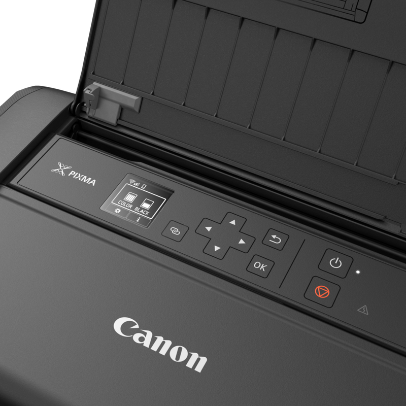 Canon PIXMA TR150 Portable Inkjet Printer with Battery Product Top Panel View