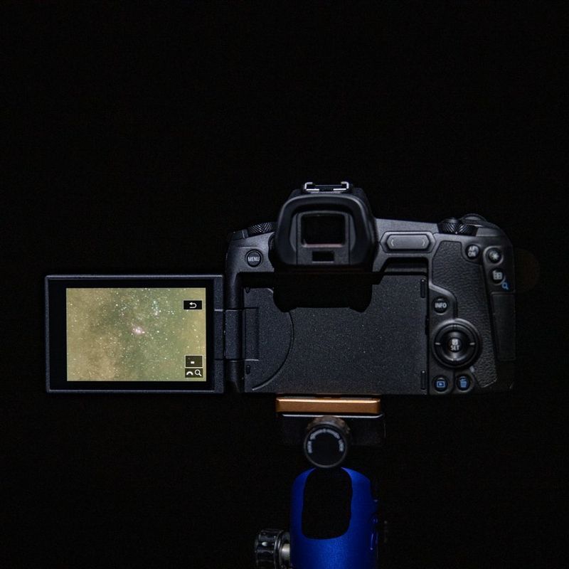 Canon EOS Ra Astrophotography Camera Body Vari-Angle Screen Showing the Night Sky