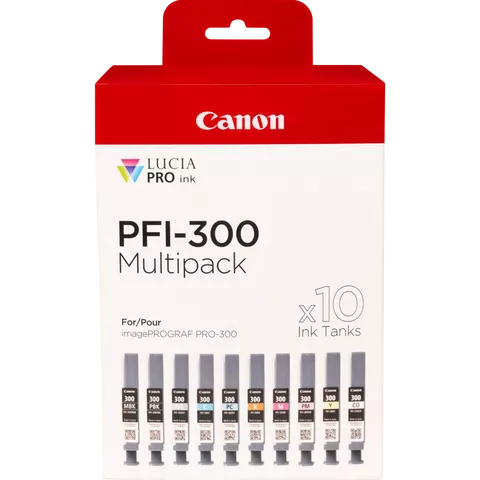 Canon PFI-300 MBK/PBK/CO/GY/R/C/M/Y/PC/PM 10 Ink Cartridge Multipack
