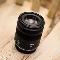 Canon RF 85mm F2 Macro IS STM Lens The Lens on a Chair