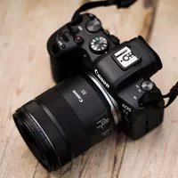 Canon RF 85mm F2 Macro IS STM Lens The Lens with a Camera