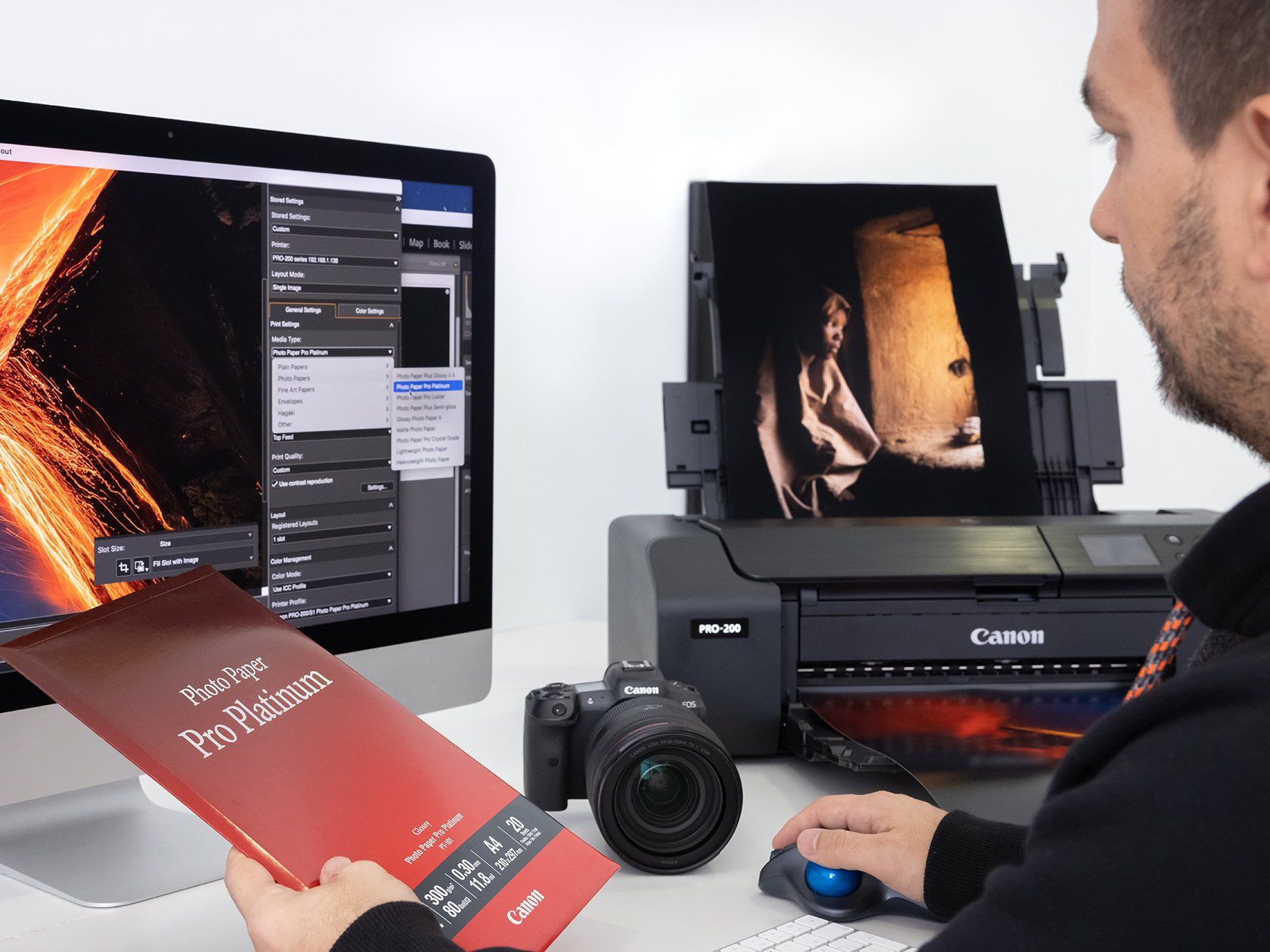 Canon PIXMA Pro 200 Professional 13 Wireless Inkjet Photo Printer 4280C002