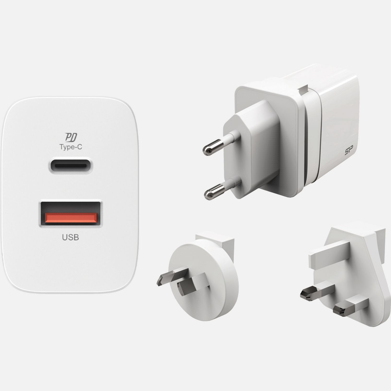 Chargeur mural 20 watts Silicon Power QM16 avec adaptateur multi-pays