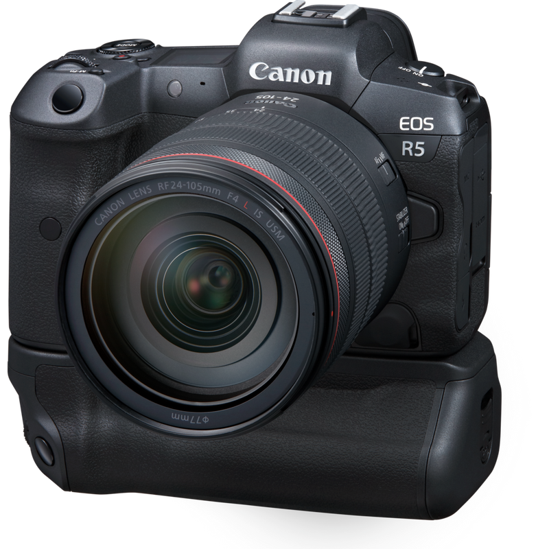 Grip batterie BG-R10 Canon Produits Vue de gauche avec un appareil photo