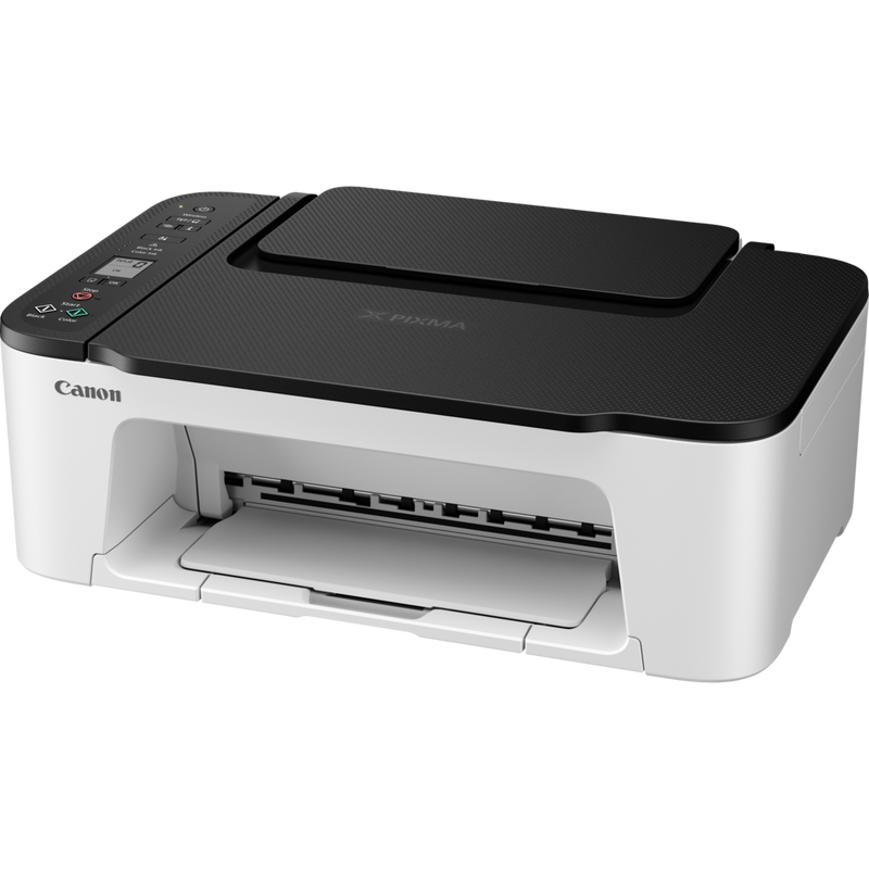 Canon PIXMA TS3452 Wireless Colour All-in-One Inkjet Photo Printer, White with Black top Product Front Slant View