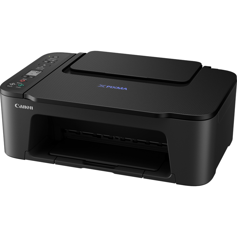 Bezprzewodowa, kolorowa, wielofunkcyjna atramentowa drukarka fotograficzna Canon PIXMA E3440 Produkt Widok z przodu pod skosem