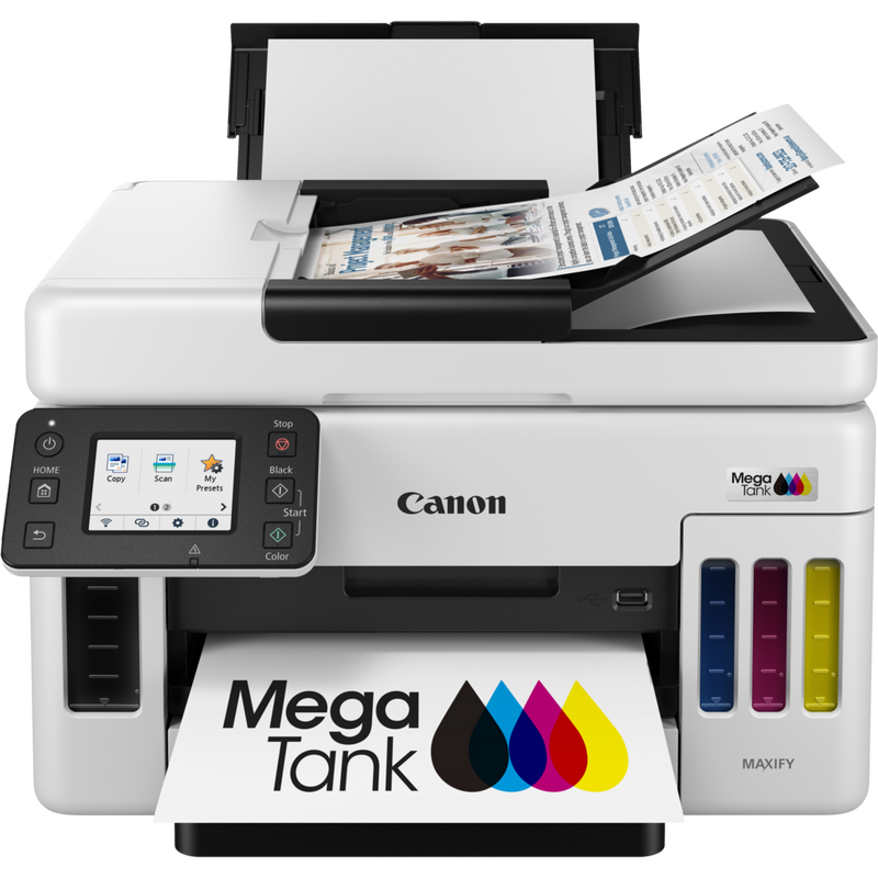 Canon MAXIFY GX6050 Wireless 3-in-1 Refillable MegaTank Inkjet Printer Product Front View