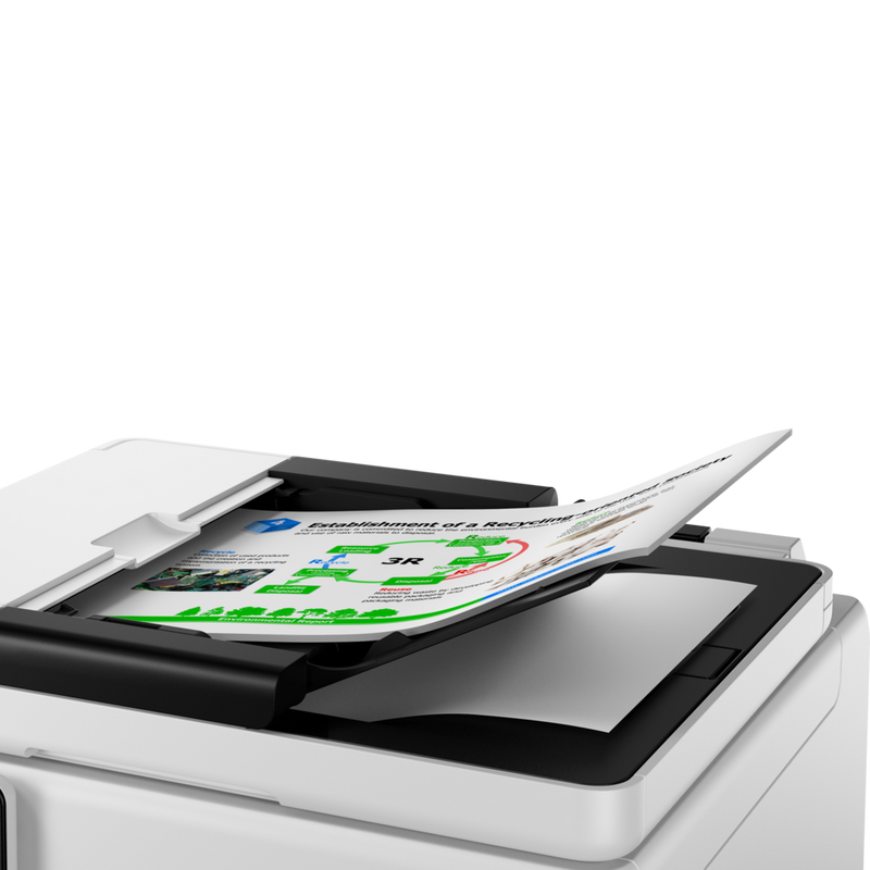 Canon MAXIFY GX6040 Wireless Colour 3-in-1 Refillable MegaTank Inkjet Printer Product Top View With Paper Loaded In Cassette