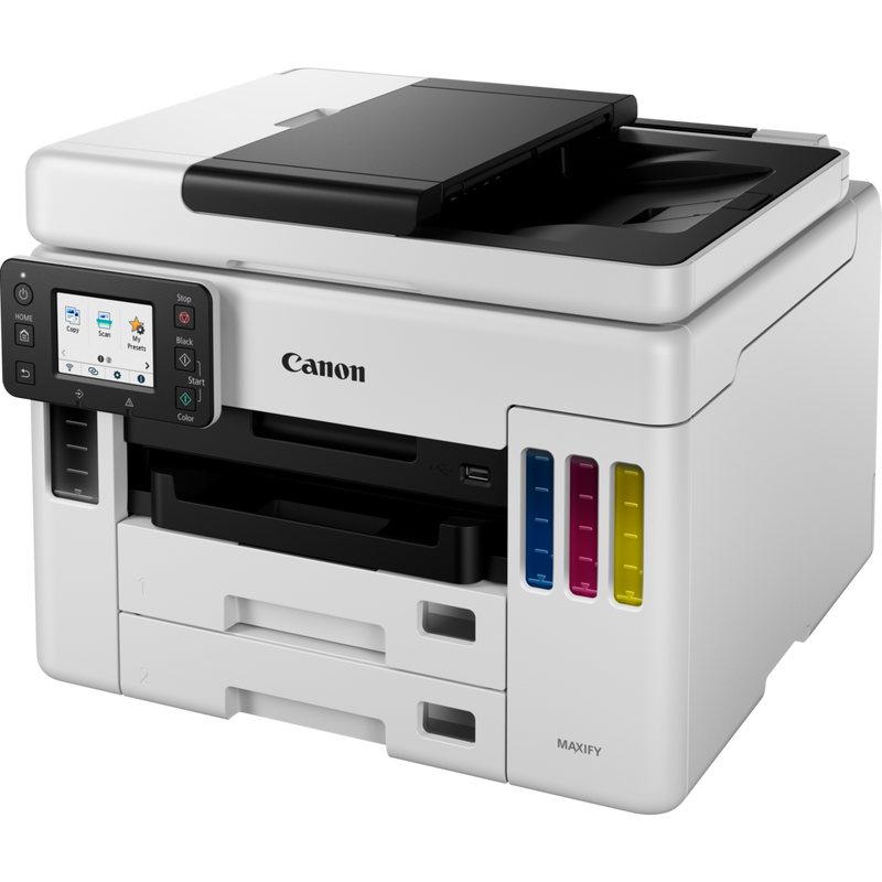 Canon MAXIFY GX7040 Wireless Colour All-in-one Refillable MegaTank Inkjet Printer Product Front Slant View