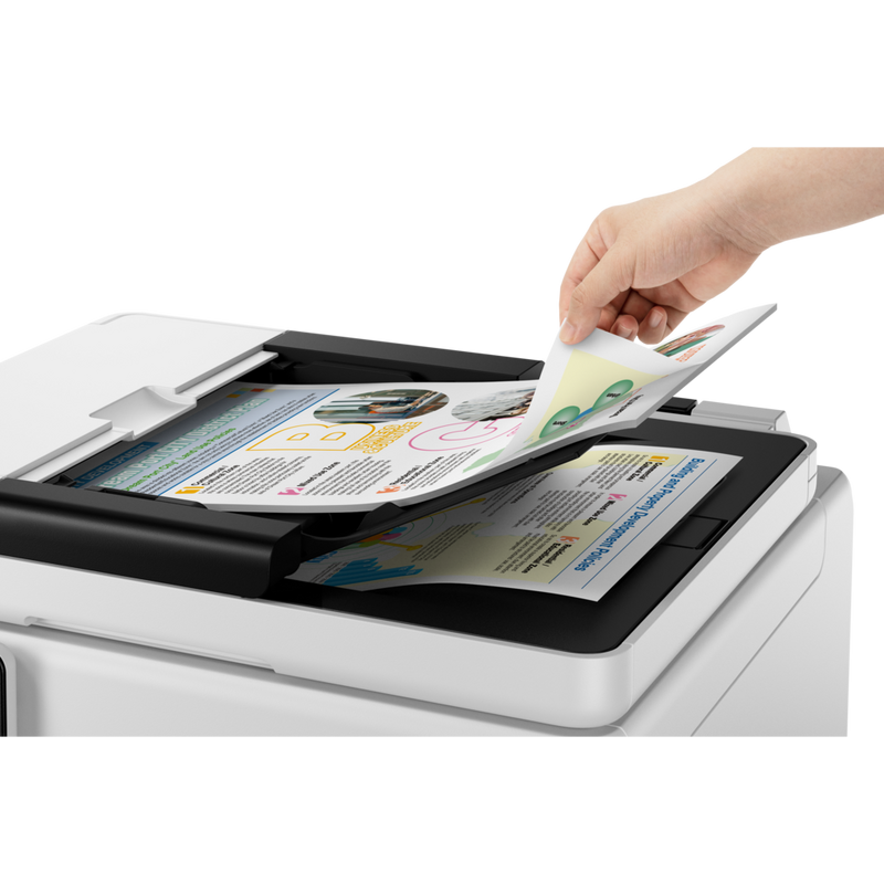 Canon MAXIFY GX7040 Wireless Colour All-in-one Refillable MegaTank Inkjet Printer Product Top View With Paper Loaded In Cassette