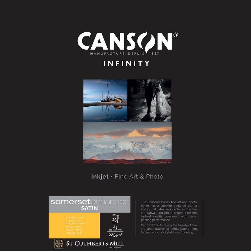 Canson Infinity Somerset Enhanced Satin White Paper, 225 gsm, A3, 25 Sheets Paper series and sample print