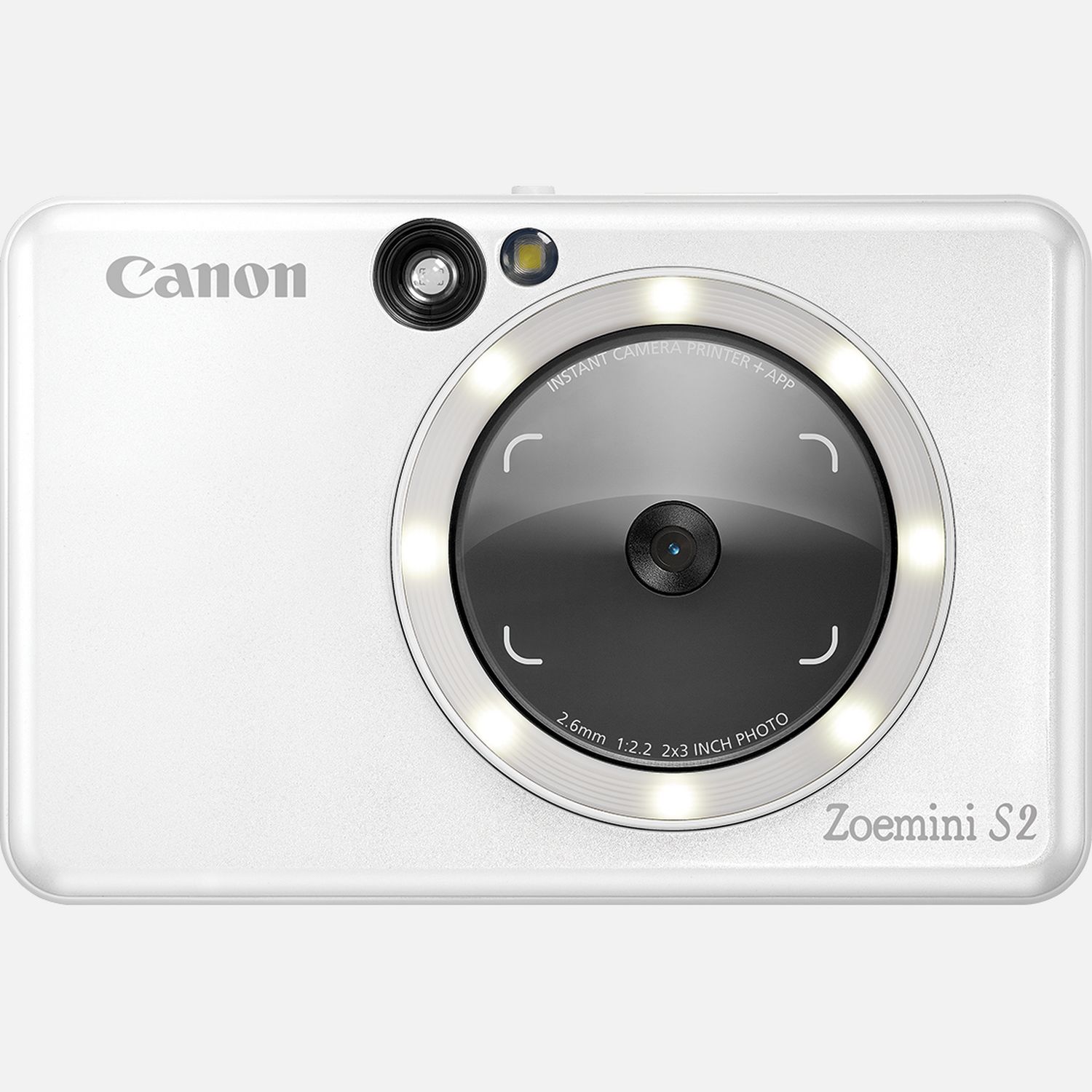 Der Canon Zoemini S2 ist eine Sofortbildkamera mit Mini-Fotodrucker der nchsten Generation, die mit Spiegel, Ringlicht, Fernauslser und Livebildansicht die perfekte Technologie fr Selfie-Liebhaber bietet. Werde kreativ und gestalte deine Fotos ber die Canon Mini Print App auf deinem Smartphone mit Filtern, Emojis und Text. Mit einer Akkuladung druckt der Canon Zoemini S2 bis zu 25 Fotos. Deine Lieblingsbilder kannst du auch auf einer microSD-Karte (nicht im Lieferumfang) speichern und sie spter ausdrucken  praktisch, wenn das Papier knapp wird. Die selbstklebenden Fotos sind schnell gedruckt und ideal, um damit Gegenstnde zu personalisieren. Diese elegante und schlanke Sofortbildkamera mit Mini-Fotodrucker, die in Blaugrn, Perlwei und Rosgold erhltlich ist, ist der ultimative tragbare Begleiter und verfgt ber Effekt- und Rahmentasten fr Filter-Flair und coole Anpassungen.  Vorteile      Mit dieser 2-in-1 Sofortbildkamera mit Mini-Fotodrucker im Taschenformat kannst du sofort fotografieren und drucken          Mit Spiegel und Ringlicht gelingen tolle Schnappschsse, die du auch noch mit Rahmen- und Effekten-Tasten verschnern kannst  deine Favoriten hierfr kannst du ganz einfach mit der Canon Mini Print App festlegen          Mit Bluetooth und der Canon Mini Print App kannst du direkt von deinem Handy auf dem Canon Zoemini S2 drucken oder die Livebildansicht verwenden, um deine Bilder mit coolen Effekten zu versehen oder zu einer Collage zusammenzustellen.          Du setzt einfach einen 10-er Pack Zink Fotopapier mit Kleberckseite ein und kannst deine Lieblingsbilder ausdrucken und dann berall, wo du willst, hinkleben.          Das schlanke und schmale Gert ist in den Farben Blaugrn, Perlwei und Rosgold erhltlich  das ultimative tragbare Accessoire          Die Zink-Drucktechnologie erzeugt wisch-, rei- und wasserfeste Drucke  separate Tintenpatronen werden nicht bentigt          Und zum Speichern der Aufnahmen kannst du eine microSD Karte (optional als Zubehr erhltlich) in den entsprechenden Slot des Zoemini S2 einsetzen          Lieferumfang       Canon Zoemini S2 Sofortbildkamera und Mini-Fotodrucker, Perlwei         USB-Kabel         Kurzanleitung und andere Dokumentationen         Canon Zink Fotopapier (10 Blatt) + 1 SMARTSHEET         Handschlaufe              Technische Daten              10 Blatt Papierkapazitt - Ganz ohne Tinte Canon Zink Fotopapier im Format 5 x 7,6 cm                Schick und leicht  188 g Modell in Blaugrn, Wei und Rosgold                Bluetooth-Verbindung                Fernauslsung und Livebildansicht  Mit der Canon Mini Print App                Smartphone-kompatibel  iOS und Android                314 x 600 dpi Auflsung                8 Megapixel Kamera                Untersttzung fr micoSD-Speicherkarten (die Speicherkarte ist optional als Zubehr erhltlich)          Alle technischen Daten zeigen