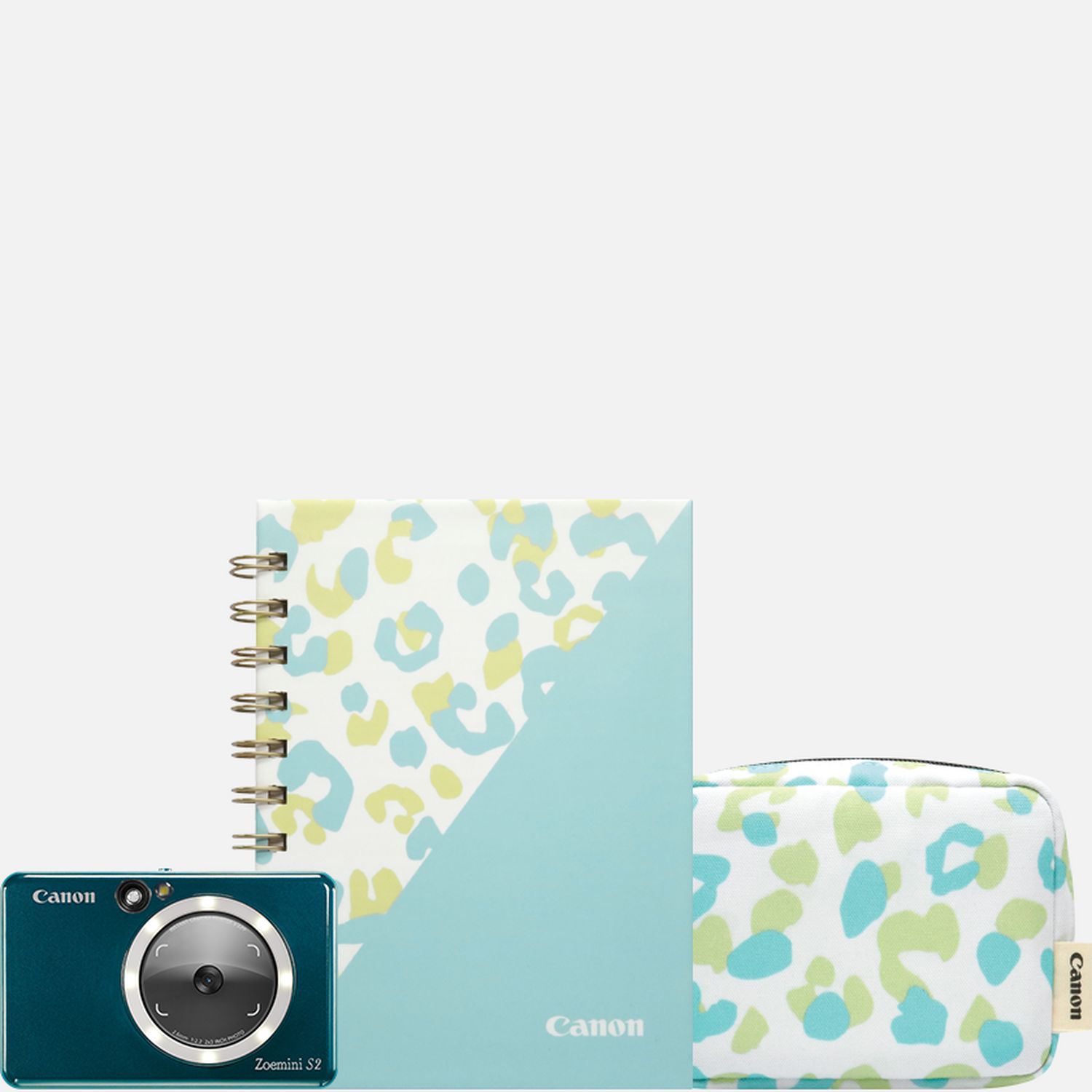 Image of Fotocamera istantanea e stampante fotografica a colori Canon Zoemini S2 (verde acqua), diario e custodia