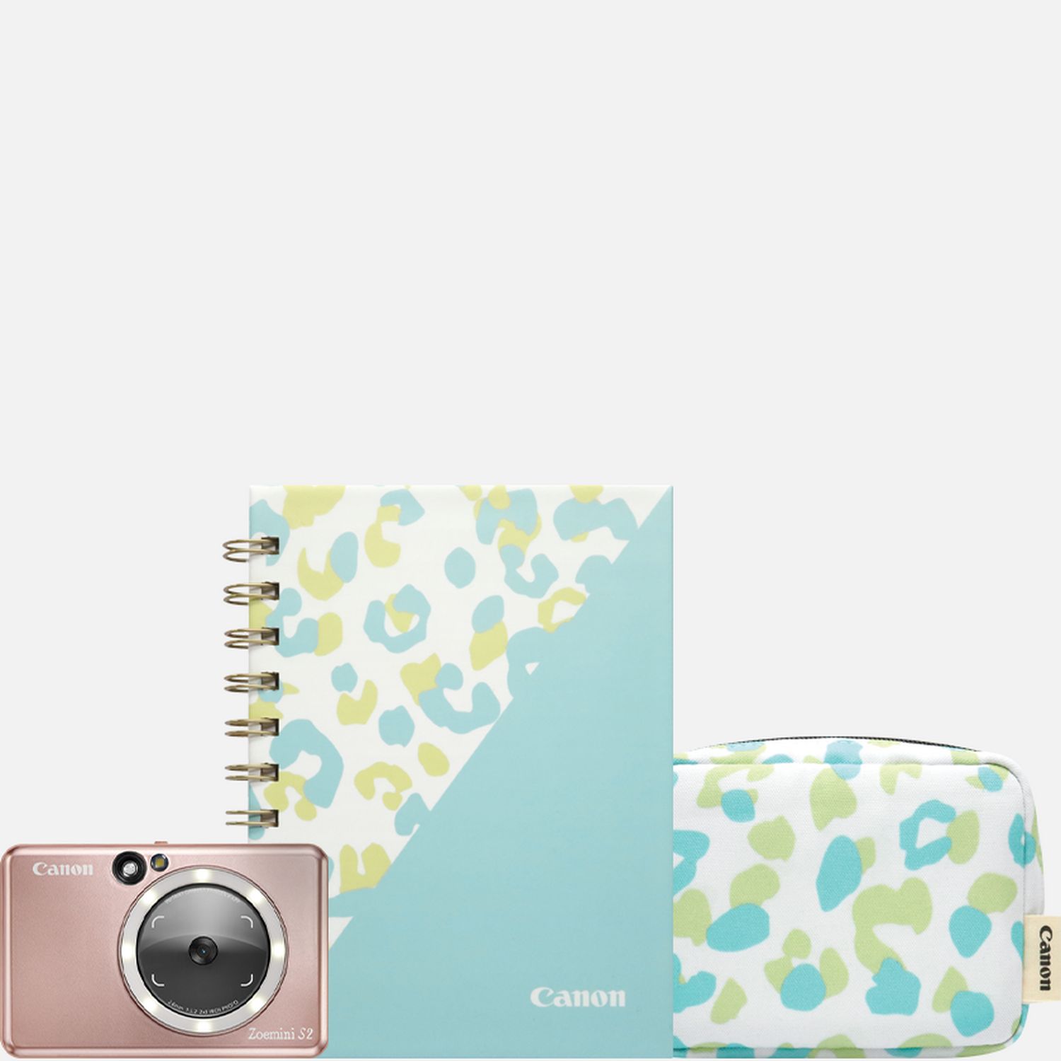 Fotocamera istantanea e stampante fotografica a colori Canon Zoemini S2 (oro rosa), diario e custodia