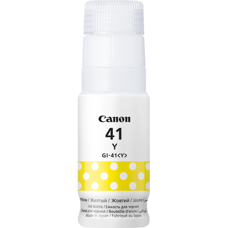 Canon GI-41Y Ink Bottle, Yellow Product Bottle Front View