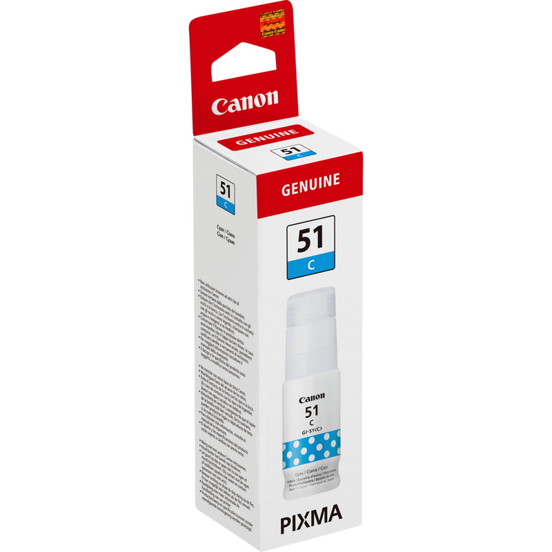 Canon GI-51C, alto rendimiento, botella de tinta, cian Producto Vista izquierda