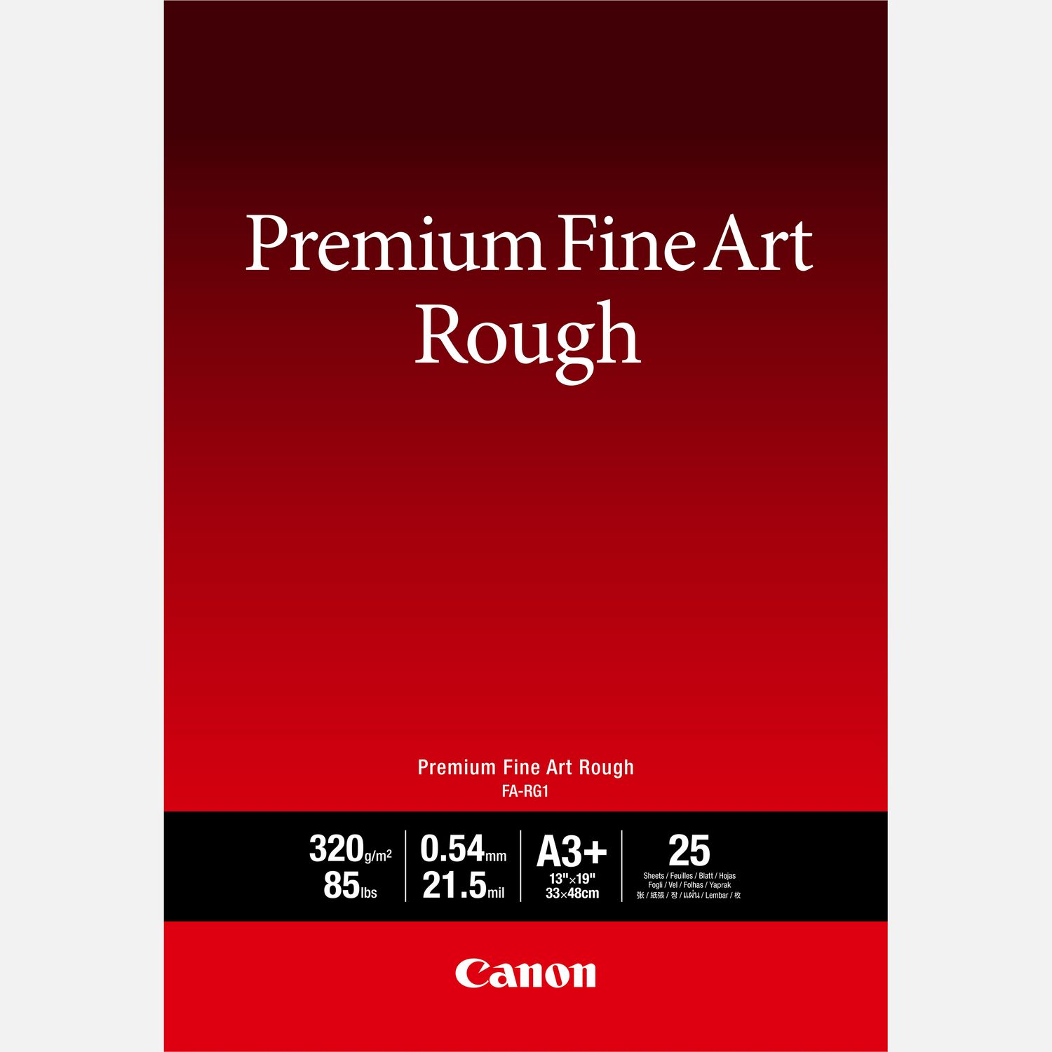 Papier A3+ beaux-arts texturé Premium Canon FA-RG1, 25 feuilles
